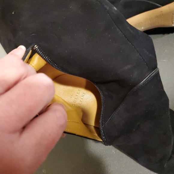 Sézane Les Souliers Black Suede Knee High Boots Portugal - Picture 3 of 11